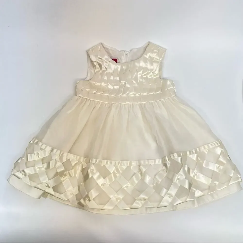 Princess Faith Cream Dress Set 12 Months Pearls Wedding Easter Party Dress